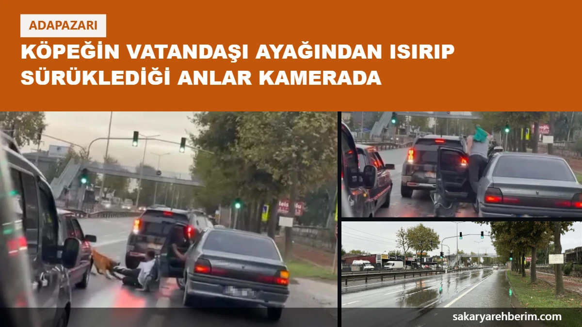 Köpeğin vatandaşı ayağından ısırıp sürüklediği anlar kamerada