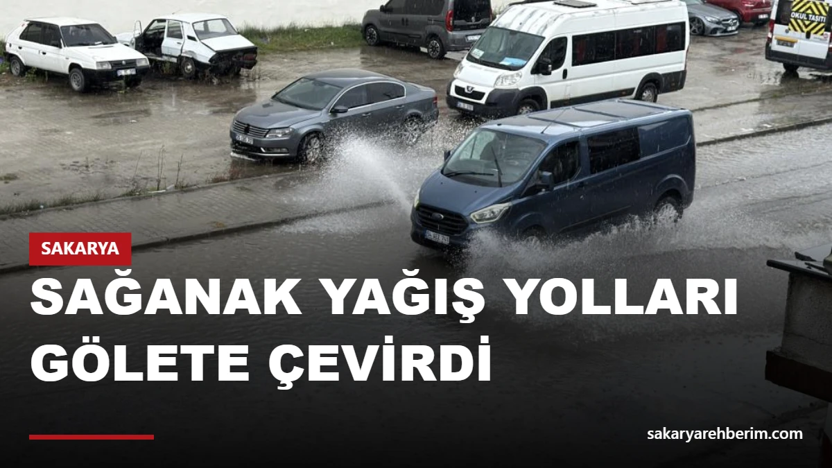 Sağanak yağış yolları gölete çevirdi