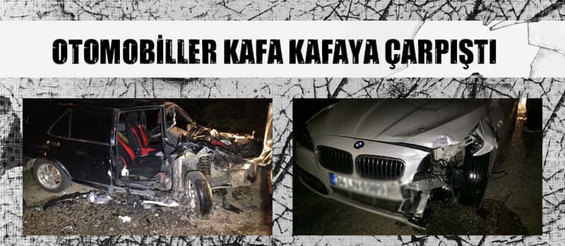 Otomobiller kafa kafaya çarpıştı: 2 yaralı - 1. fotoğraf
