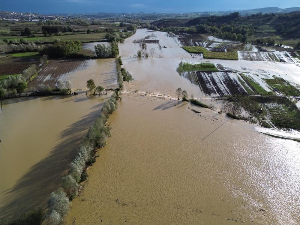 Sakarya'da su altında kalan tarım arazileri havadan görüntülendi - 3. fotoğraf