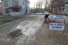 Akyazı\'da parke çalışmaları devam ediyor