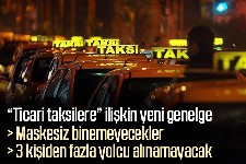 Ticari taksilerle ilgili yeni genelge