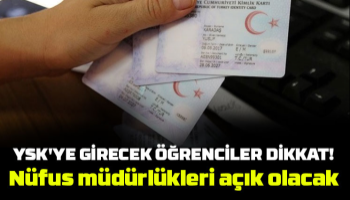 Nüfus müdürlükleri cumartesi günü açık