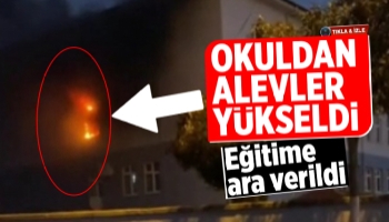 Karapürçek'te okulda yangın çıktı