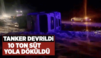 Kazada 10 ton süt yola döküldü