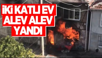 Ev alevlere teslim oldu