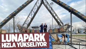 Şehrin yeni lunaparkı Sakarya Park’ta hızla yükseliyor