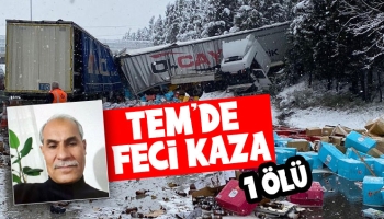 TEM’de iki tır çarpıştı, sürücü öldü