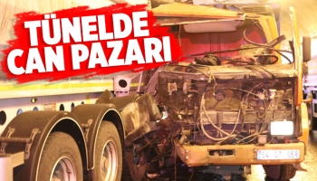 Tünelde feci kaza, 3 kamyon birbirine girdi