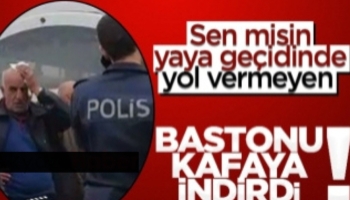 Yol vermeyen sürücüyü bastonla yaraladı