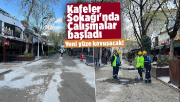 Çark'taki kafeler sokağında çalışma başladı