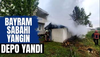 Akyazı'da bayram sabahı yangın