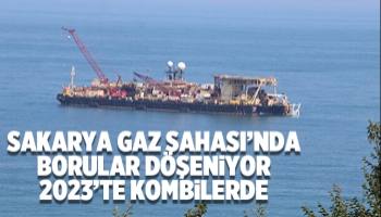 Sakarya Gaz Sahası'nda borular döşeniyor